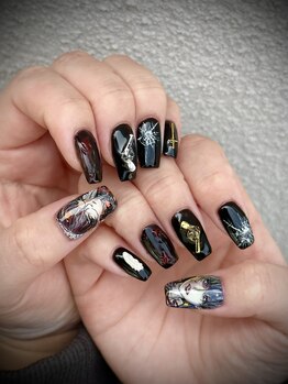 ネイルサイン ラフラフ(NAIL SIGN ROUGH LOUGH)/ブラックくじら