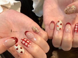 ハートチェックネイル¥8480