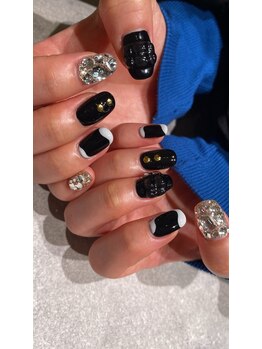 テラスヘア(TERRACE hair)/ブラックデザインネイル