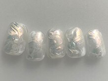 アイネイルズ 池袋店(I-nails)/ホワイトオレンジオーロラ