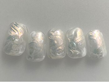 アイネイルズ 池袋店(I-nails)/ホワイトオレンジオーロラ