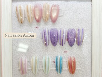 アムールユシマテン 上野湯島店(Amour)/SNS注目ストライプバカラネイル