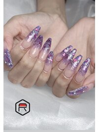 ラメグラロングネイル