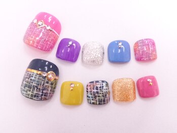 ネイルサロンクイール 宇都宮店(NAIL SALON QUILL)/ツイード+ストーン