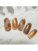 ヘアー ユニバース(HAIR UИIVERS)/秋色マグ&お花ネイル