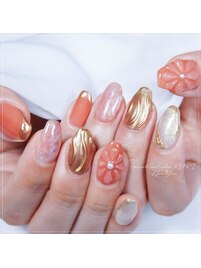 ぷっくりフラワーネイル