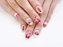 ネイルコレクション ピンク(Nail Collection Pink)/ジェル付放★３Ｄリボン：ハート