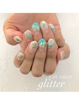 ネイルサロン グリッター(NAIL SALON glitter)/シェルネイル