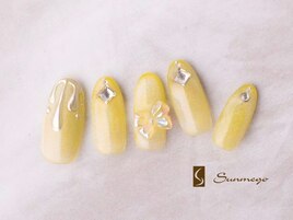 くすみカラーパーツネイル