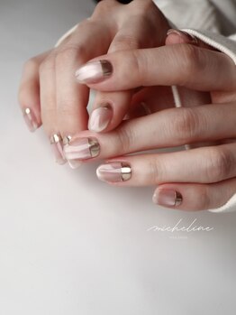 ミシュリーヌ(micheline.)の写真/口コミ高評価◎爪や指の形・状態に合わせた完全オーダーメイド施術だからお客様の理想のネイルを実現♪