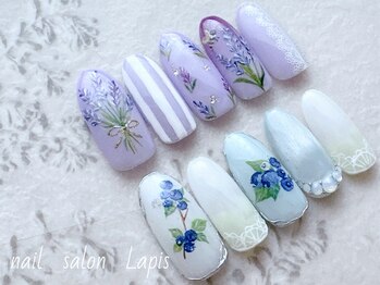 ラピス 自由が丘(Lapis)の写真/時間内ならアートやり放題！オフ・補強・長さだしも込みの定額制★手描き大人可愛いネイルは当店へ♪