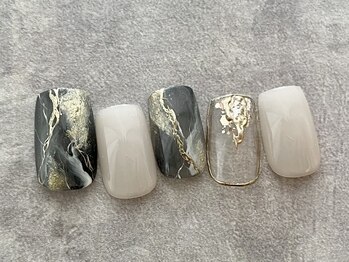 エムドットネイル 池袋(m.nail)/ブラック×ミラーニュアンス