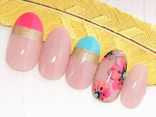ネイルズガッシュ 大森駅前店(NAILs GUSH)/＊バイカラーフラワー＊