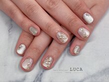 ネイルアトリエルカ(nail atelier LUCA)/M-245 大人ミラーリボンネイル
