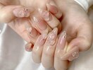 【nail】チーク×バラ