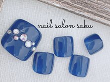 サク(saku)/ネイビー×キラキラ