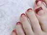 -FOOT- 唯一無二の美フット完成☆ジェルフレンチ/嬉しい甘皮ケア付【オフ別】