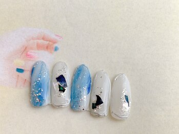 ネイルサロン&スクール ジーナ(GINA)/水色シェルネイル