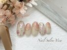 マグネットとホロで桜風ネイル♪