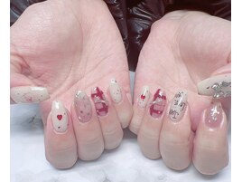 バレンタインネイル