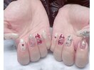 バレンタインネイル