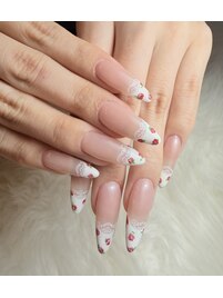 小花柄ガーリーレースフレンチ