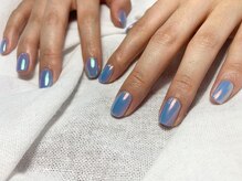 ユージューネイルルーム(UJU nail room)/ミラーワンカラー ブルー