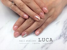 ネイルアトリエルカ(nail atelier LUCA)/W-181 大人可愛いピンク氷ネイル