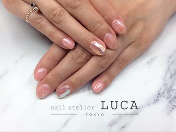 ネイルアトリエルカ(nail atelier LUCA)/W-181 大人可愛いピンク氷ネイル