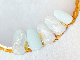 モヤモヤ大理石風ネイル