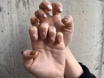 リリカネイル(Ririka nail)/マグネット×ミラーネイル