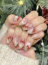 クリスマス、スノーボールネイル