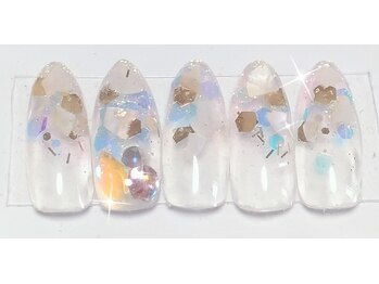 nailsalonA.A/ラメグラandシェル仕上げ♪