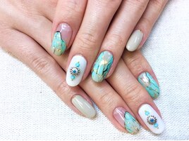 NO-77 夏のストーンアートネイル