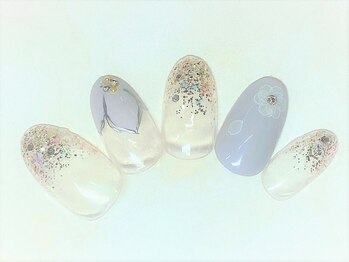 アルセア 上野御徒町店(Alcea)/花フレンチ ラメグラ シンプル