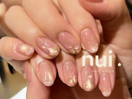 チューリップ　水滴ネイル