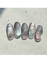 ネイルアンドまつげ リュフェール 五反田(Nail Lufaire)/ブルー×パープルマグネット