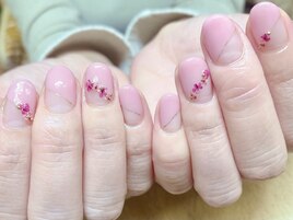 春のドライフラワーネイル☆