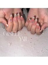ジゼルネイル(Gisele Nail)/チーク×クロスフレンチ