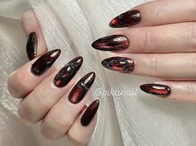 ピカネイル 上野 御徒町(Pika Nail)/ハロウィン黒赤3D映え