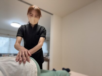 青い手の写真