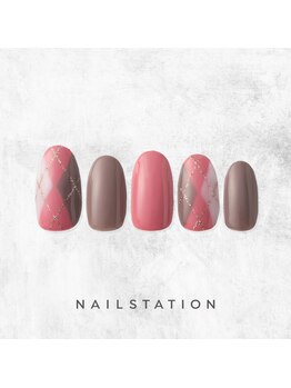 ネイルステーション リンクスウメダ店(NAIL STATION)/アーガイル柄ネイル／パラジェル