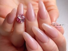 トラストネイル 札幌円山店(TrustNail)/マオジェル×ビジュー×ピンク