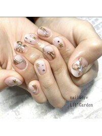 クリスマスネイル×リボンミラー