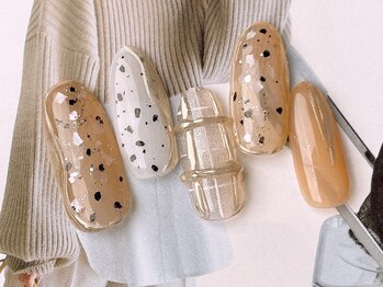 ネイルサロンフォーユー(for u)/ダルメシアン×チェック￥7980