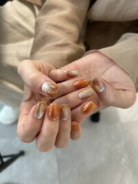 オレンジニュアンスネイル