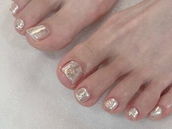 ルシェル(Leciel)の写真/当店人気☆フットワンカラー¥5,280♪ケアトリートメント付【他店オフ無料】キラキラフラッシュネイルも有◎