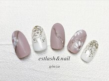 エストラッシュアンドネイル 銀座店(est lash&nail)/くすみカラー　コスモスネイル