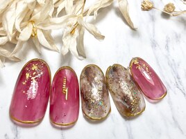 ボルドーニュアンスネイル