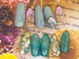 【自爪ネイル】オーロラネイル